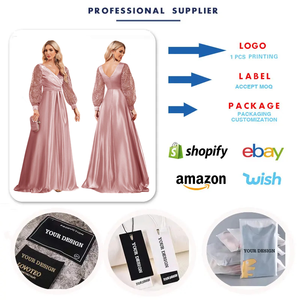 Robes de <span class=keywords><strong>soirée</strong></span> de luxe LY2308 pour femmes, élégantes, col en V, sequins, satin, pour <span class=keywords><strong>mariage</strong></span>, demoiselle d'honneur - Product Image 3