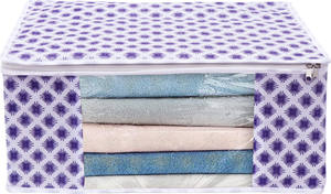 Pochette Saree fleur bleue étoile housse de travail Saree pour femmes en prix de gros sac de rangement Saree transparent de haute qualité - Product Image 5