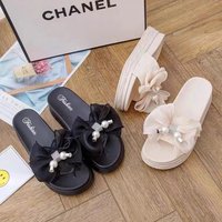 Sandales compensées décontractées d'été pour femmes avec nœud et strass, vente en gros