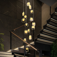 Lustre LED moderne à hauteur réglable, personnalisé, pour villa, idéal pour escalier, salle à manger, hall d'entrée – Vente directe usine