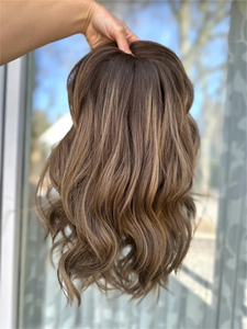 Perruque 100% Cheveux Humains Vierges Européens pour Femmes, Lace Frontale, Raie Libre, Racines Foncées, Mèches Blondes Naturelles, 13x4 - Product Image 6