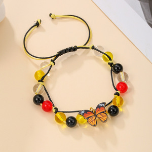 Butterfly Beaded <b>Bracelet</b> Colorful <b>Crystal</b> Zinc Alloy Women's Jewelry Gift Fashion Accessory - Product Image 3