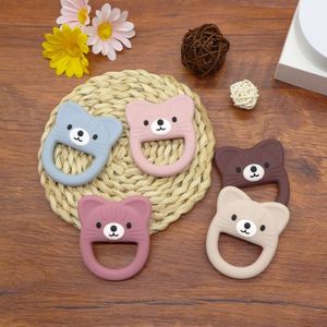 Melikey New Soft <b>Bear</b> Animal Shape Wholesale Kids Baby Chew Teething Toys Silicone Teether Rings for Babies - Product Image 3