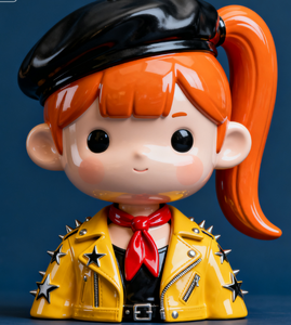 Scultura in Resina Stile Punk Ragazza Ribelle con Mohawk Decorazione Artistica Moderna per Interni per Club Musicali Caffè Negozi - Product Image 3