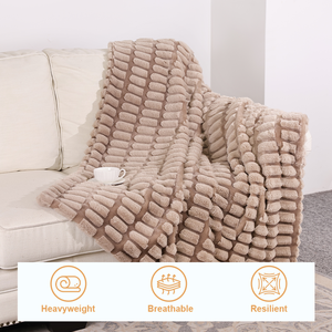 Couverture en fausse fourrure épaisse <span class=keywords><strong>et</strong></span> douce, motif flèches blanches, double face, couverture de luxe en fausse fourrure pour lit - Product Image 3