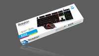 Clavier et souris de jeu BOSSTON 1600 DPI avec rétroéclairage LED, ergonomique, étanche, ultra fin, filaire, mini, multimédia, taille standard