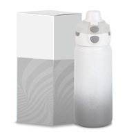 Botella de Agua Escolar Rectangular para Niños, Aislamiento al Vacío de Doble Pared, Ecológica y Antiderrames