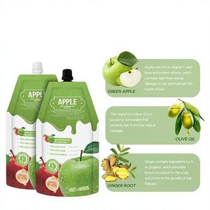 Crème colorante pour cheveux noirs à l'eau claire parfumée à la pomme - Douce, à base de plantes, semi-permanente, non collante pour le cuir chevelu, pour cheveux naturels - Product Image 1