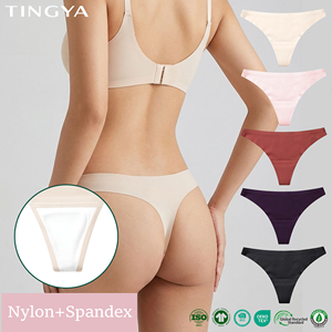 Perizoma <span class=keywords><strong>Brasiliano</strong></span> Sexy da <span class=keywords><strong>Donna</strong></span> Elastico e Delicato sulla Pelle a Forma di V a Vita Bassa Senza Cuciture <span class=keywords><strong>Intimo</strong></span> Snellente Morbide Mutandine in Nylon - Product Image 2