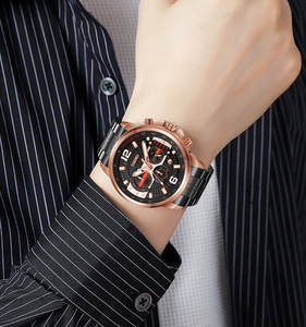 Montre de luxe OEM fabriquée en Chine, en acier inoxydable, alliage, quartz, verre saphir, boîte cadeau, mode, affaires, <span class=keywords><strong>CHENLONG</strong></span>, étanche 3BAR - Product Image 3