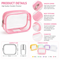 Mini pochette transparente en PVC avec fermeture éclair, mousqueton, petite bourse à monnaie, sac porte-clés, organisateur de câbles d'écouteurs, Kawaii, vente en gros