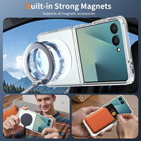 Coque de téléphone pliable antichoc en TPU+PC transparente anti-jaunissement avec aimant puissant N52 pour Samsung Z Flip 7 8
