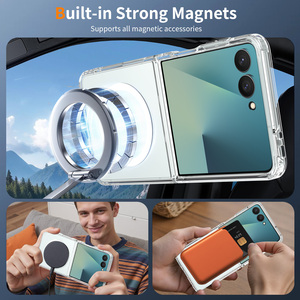 Funda Protectora Plegable para Teléfono <span class=keywords><strong>Samsung</strong></span> Z <span class=keywords><strong>Flip</strong></span> 7 8, Transparente, Anti-Amarillamiento, TPU+PC, Magnética N52, Resistente a Golpes y Caídas - Product Image 4