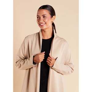 Coatigan per la crema da <span class=keywords><strong>donna</strong></span> comoda collezione <span class=keywords><strong>di</strong></span> abbigliamento color crema - Product Image 3