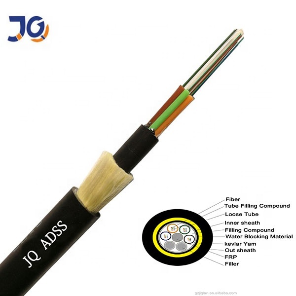 Outdoor ADSS All Dielectric Self-Supporting Single Mode/Multi Mode Fiber Optic Cable 144 Core G652D High Tensile Communication