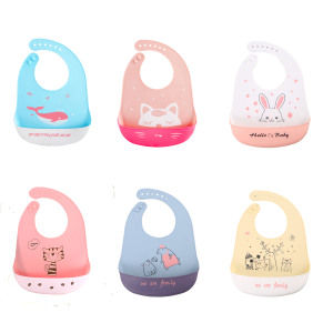 Venta caliente protección del medio ambiente no tóxico impermeable se puede personalizar babero de bebé de silicona de grado alimenticio impreso - Product Image 5