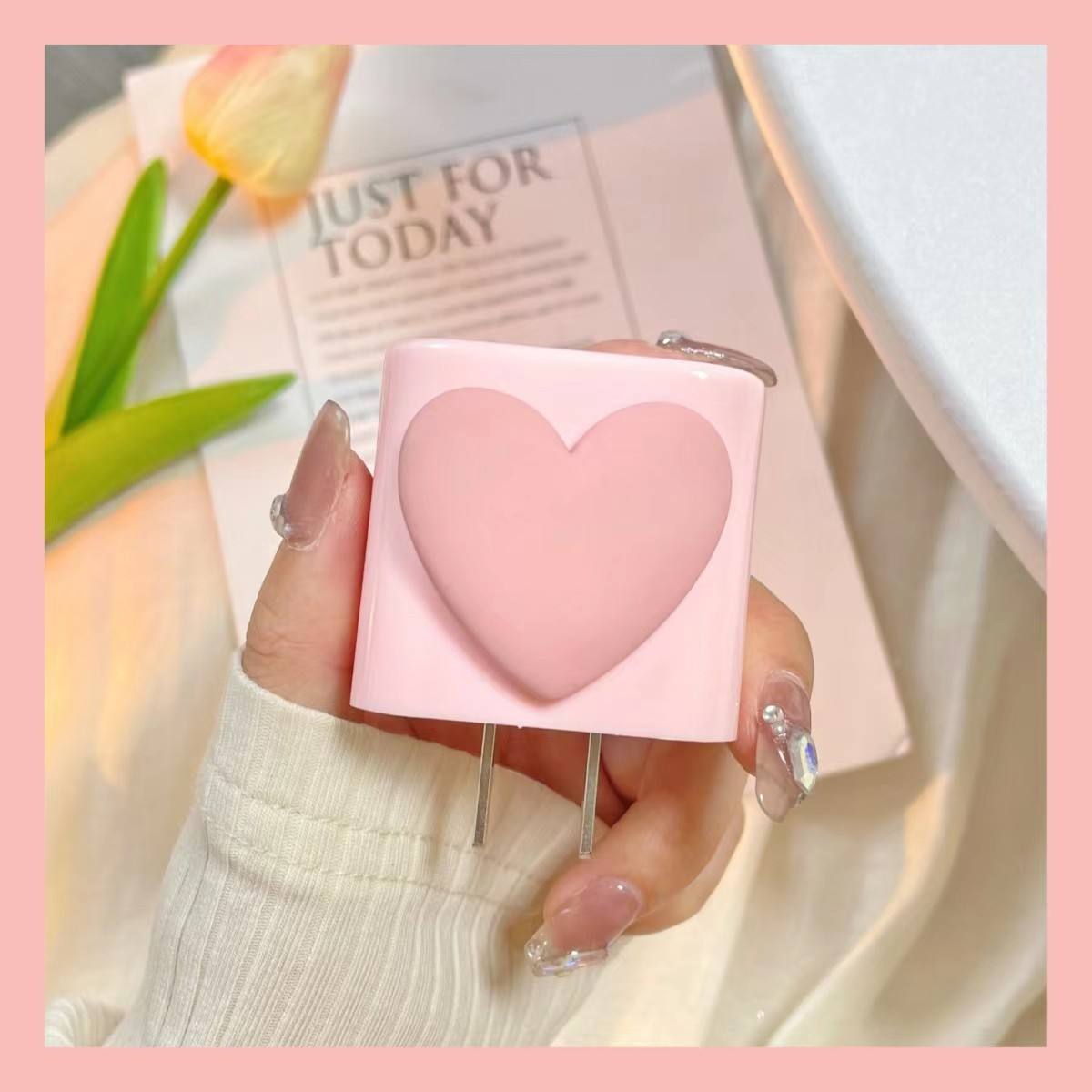 20W 3D Pink Love Powder Charger Set