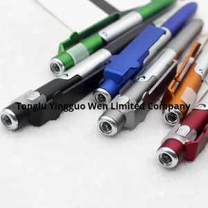 Support de téléphone portable multifonctionnel promotionnel avec lumière LED pliable et stylo à bille à écran tactile capacitif pour la publicité - Product Image 4