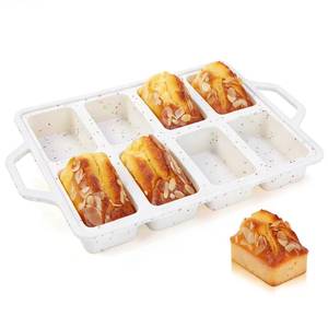Moule à pâtisserie rectangulaire 8 cavités MUYULINS Factory, qualité platine LFGB, antiadhésif, sans BPA, en silicone, pour gâteaux et muffins. - Product Image 1