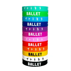 Professioneller Hersteller Silikon-Gummi-Armband Ballett-Logo-Armband Ballett Party Tanz Wettbewerb Aktivität Armband
