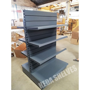 Heda scaffali <span class=keywords><strong>a</strong></span> doppia faccia negozio supermercato Design scaffali e scaffali <span class=keywords><strong>a</strong></span> doghe <span class=keywords><strong>scaffalature</strong></span> <span class=keywords><strong>a</strong></span> parete mobili <span class=keywords><strong>scaffalature</strong></span> <span class=keywords><strong>a</strong></span> Gondola in metallo - Product Image 1