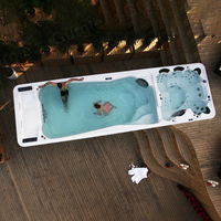 Piscine Conteneur 7,5m avec Spa de Nage Extérieur et Bain à Remous