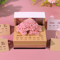 Bloc-notes 3D personnalisé, calendrier, arbre de cerisier, boîte à lumière, décoration de bureau, bloc-notes, papeterie, cadeau d'anniversaire pour fille, cadeau de Noël pour enfants