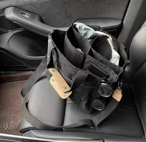 Canvas Shopping <b>Tote</b> <b>Bag</b> Multifunctional Thick Canvas Sling <b>Tote</b> <b>With</b> <b>Pocket</b> and Zipper Fashion <b>Bag</b> - Product Image 2