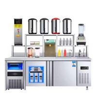 Nouvelle machine distributrice de bubble tea commerciale avec comptoir de présentation, équipement de réfrigération et d'échange de chaleur, armoire congélateur en acier inoxydable