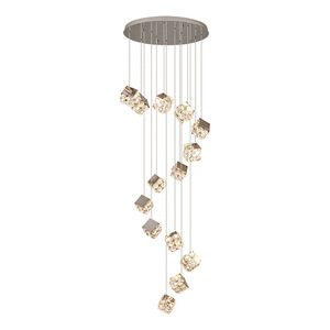 Modern Crystal <b>Chandelier</b> Long Pendant <b>Light</b> LED Remote Control Multi-head For Villa Staircase Living Room - Product Image 4