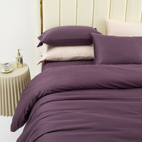 Housse de couette 100% coton cousue écologique Queen King Size couleur unie moderne minimaliste des années 60