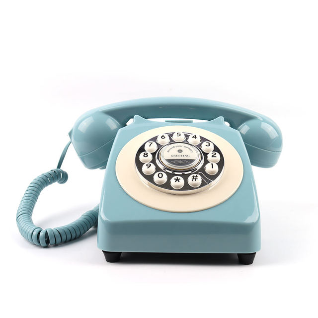 Voice Audio Guestbook Blue Color Push Button Telephones Corded Telephones Sim Card With Recording Function Antique Telephone