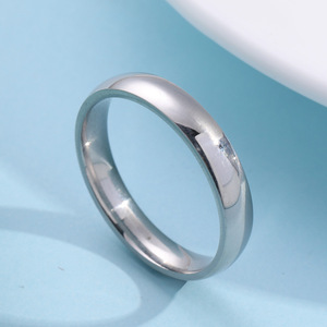 Thép Không Gỉ Được Đánh Bóng Cao 4Mm Nhẫn Cổ Điển Thiết Kế Đơn Giản Nhẫn Không Có Đá Cho Phụ Nữ Và Nam Giới - Product Image 2