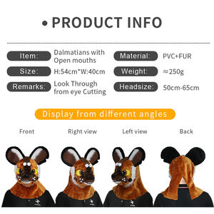 Özel hayvan tam baş maskesi güzel ağız açılabilir köpek dalmaçyalı maske noel cadılar bayramı parti giysileri - Product Image 6