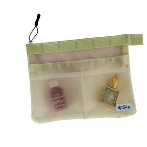 Bolsa de Maquillaje de Malla de Nailon con Cierre, Bolsa de Cosméticos para Artículos de Aseo, Organizador de Viaje Reutilizable, Logotipo Personalizado, Venta al Por Mayor - Product Image 1