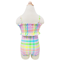 Nouveau maillot de bain une pièce pour filles arc-en-ciel rayé ourlet à volants bretelles réglables bas taille haute maillot de bain à séchage rapide