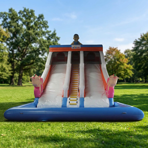 Tobogán Acuático Inflable Hermético WINSUN con Temática de Caballeros para Parques Acuáticos - Product Image 1