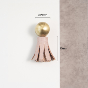 Kenop rumbai kulit lucu 7 warna untuk kamar anak laci lemari kuningan Handel tarik pegangan pintu kabinet dekorasi C-2755-2 tarik merah muda - Product Image 6