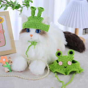Handmade Phim Hoạt Hình Ếch Pet Hat Vui Dễ Thương Dress-up Cho Mèo Chó Nhỏ Amigurumi Trang Phục Phụ Kiện Tùy Chỉnh Đảng - Product Image 4