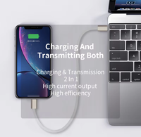 Kabel Data USB Type-C ke C 60W Fast Charging dengan Selubung Nilon 1M untuk iPhone Android iPad Laptop