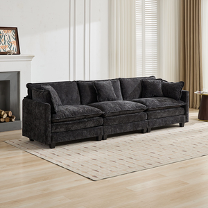 Ensemble de canapé carré trois places Cloud (ottoman non inclus) – Canapé sectionnel moderne pour salon, chambre, appartement, hôtel et villa - Product Image 1