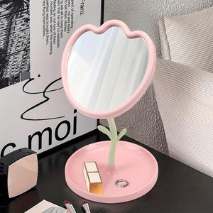 Miroir de maquillage floral haut de gamme en forme de tulipe, miroir de table rotatif pour retouches, miroir de courtoisie Princesse - Product Image 3