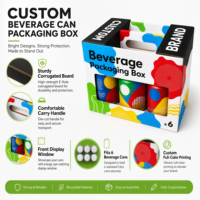 Caja de Embalaje de Cartón Corrugado Personalizada para Bebidas, Porta Latas de Cerveza para 2/6/10 Unidades, con Asa e Impresión de Logotipo
