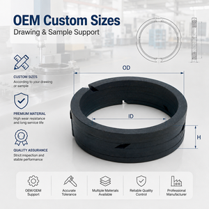 Anello di guida per pistone compressore in PTFE a basso attrito, resistente all'usura, dimensioni personalizzate OEM - Product Image 5