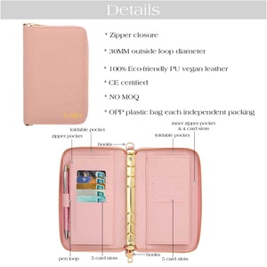 Hongbo en çok satan 17-Color hazır A6 küçük Saffiano deri Zippy bütçe bağlayıcı cüzdan nakit organizasyon için ofis hediye olarak - Product Image 5