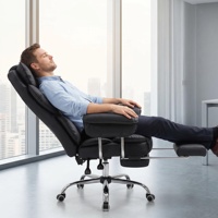 Fauteuil de Direction en Cuir Ergonomique et Massant Fengxiang, Pivotant et Inclinable, pour Bureau Commercial et Domicile