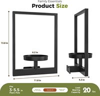 Lot de 3 grands pots suspendus modernes et étagères de fenêtre pour usage intérieur/extérieur au sol