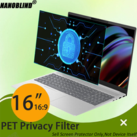 Filtre de confidentialité pour écran d'ordinateur portable 16 pouces 16:9, anti-espion, anti-reflet, anti-lumière bleue, en PET, vente en gros d'usine