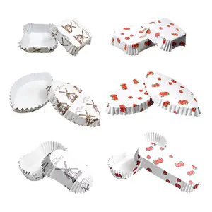 Bakest Groothandel Vetvrij Aardbei Windmolen Cupcake Wrappers Gebak Dessert Mini Vierkante Cupcake Liners