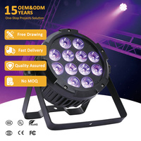 Projecteurs LED d'extérieur IP65 RGBWA UV pour scène DJ, 9x12W 6-en-1, avec éclairage sans fil intégré pour parcs à thème, discothèques, mariages et fêtes